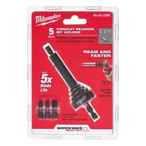 Milwaukee SHOCKWAVE Conduit Reaming Bit Holder (5 Piece) 48-32-2350 Milwaukee SHOCKWAVE Conduit Reaming Bit Holder (5 Piece) 48-32-2350 -Home Tools Sales 2024