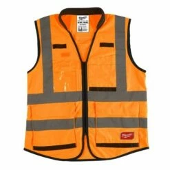Milwaukee Class 2 High Visibility 15 Pocket Orange ANSI & CSA Performance Safety Vest - Small/Medium 48-73-5091