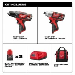 Milwaukee M12 Cordless 2-Tool Drill/Impact Combo Kit 2494-22 3 Milwaukee M12 Cordless 2-Tool Drill/Impact Combo Kit 2494-22 -Home Tools Sales 2024 2494 22 4