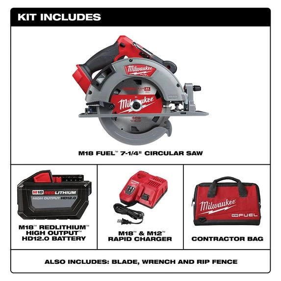 Milwaukee M18 FUEL 7-1/4" Circular Saw (12.0Ah) Kit 2732-21HD Milwaukee M18 FUEL 7-1/4" Circular Saw (12.0Ah) Kit 2732-21HD -Home Tools Sales 2024 2732 21hd 5