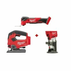 Milwaukee M18 FUEL Oscillating Multi-Tool, Compact Router, & Jig Saw Bundle 2836-20-2723-20-2737-20