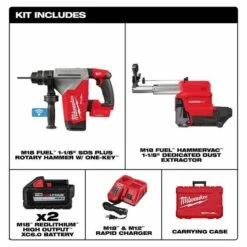 Milwaukee M18 FUEL 1-1/8" SDS Plus Rotary Hammer W/ ONE-KEY & HAMMERVAC Dedicated Dust Extractor XC6.0Ah Kit 2915-22DE 6 Milwaukee M18 FUEL 1-1/8" SDS Plus Rotary Hammer W/ ONE-KEY & HAMMERVAC Dedicated Dust Extractor XC6.0Ah Kit 2915-22DE -Home Tools Sales 2024 2915 22de 3 x8mcfojnm2yeel7c