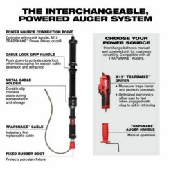 Milwaukee M12™ TRAPSNAKE™ 4' Urinal Auger 3574-21 -Home Tools Sales 2024 3574 21 8
