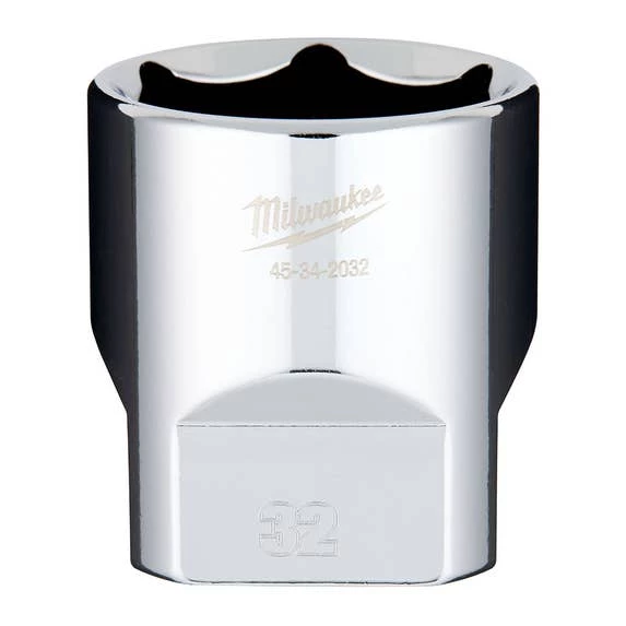 Milwaukee 1/2" Drive 32mm Standard 6-Point Chrome Socket 45-34-2032 Milwaukee 1/2" Drive 32mm Standard 6-Point Chrome Socket 45-34-2032 -Home Tools Sales 2024 45 34