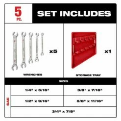 Milwaukee 1/2" X 9/16" Double End Flare Nut Wrench 45-96-8302 -Home Tools Sales 2024 45 96 8302 2