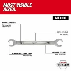 Milwaukee 16mm X 18mm Double End Flare Nut Wrench 45-96-8354 -Home Tools Sales 2024 45 96 8354 2