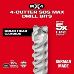 Milwaukee MX4 1-1/8" X 24" X 29" 4-Cutter SDS-MAX Rotary Hammer Drill Bit 48-20-3969 2 Milwaukee MX4 1-1/8" X 24" X 29" 4-Cutter SDS-MAX Rotary Hammer Drill Bit 48-20-3969 -Home Tools Sales 2024 48 20 3920 3 5