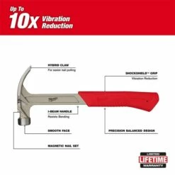Milwaukee 16oz Smooth Face Hybrid Claw Hammer 48-22-9018 2 Milwaukee 16oz Smooth Face Hybrid Claw Hammer 48-22-9018 -Home Tools Sales 2024 48 22 9018 3