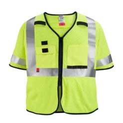 Milwaukee AR/FR Cat. 1 Class 3 High Visibility Yellow Mesh Safety Vest 48-73-522