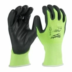 Milwaukee High Visibility Cut Level 1 Polyurethane Dipped Gloves - Large 48-73-8912