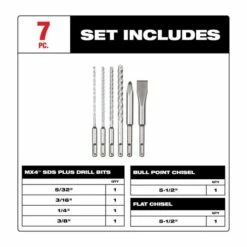 Milwaukee 6pc. SDS Plus MX4 4-Cutter & Chisel Kit For PACKOUT 48-20-7662 -Home Tools Sales 2024 7662 3