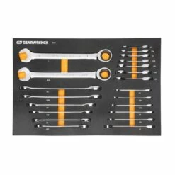 Gearwrench 21 Pc. 72-Tooth 12 Point SAE Standard & Stubby Combination Ratcheting Wrench Set With EVA Foam Tray 86526