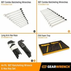 Gearwrench 44pc Modset SAE/MM 90T RW & Hex Key Set With EVA Foam Tray 86528 -Home Tools Sales 2024 apx86528 2