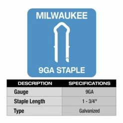 Milwaukee 1.75" 9 Gauge Galvanized Staples (Box Of 960) MPU134-960 2 Milwaukee 1.75" 9 Gauge Galvanized Staples (Box Of 960) MPU134-960 -Home Tools Sales 2024 mpu134 960 3
