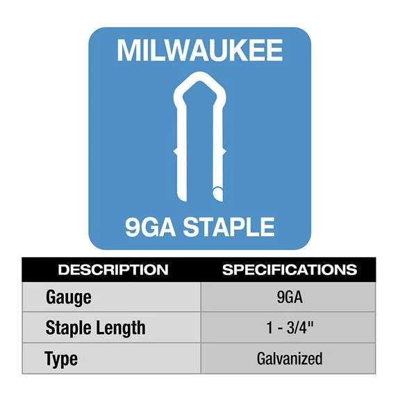 Milwaukee 1.75" 9 Gauge Galvanized Staples (Box of 960) MPU134-960 Milwaukee 1.75" 9 Gauge Galvanized Staples (Box Of 960) MPU134-960 -Home Tools Sales 2024 mpu134 960 3